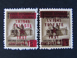 ITALIA Occupazioni Jugoslavia Trieste-1945- "Monumenti Distrutti" £ 1 Su 5 Varietà MH* (Descrizione) - Joegoslavische Bez.: Trieste