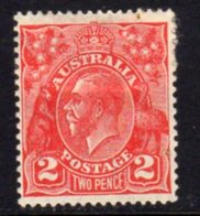 Australia 1926-30 GV Head 2d Scarlet, Die III, Wmk. 7, Perf. 13½x12½, Hinged Mint, SG 99 - Ungebraucht