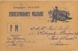 041018 GUERRE 14 18 FM - 1915 Campagne 1914 1915 Illustration Canon Militaire SP 180 Sous Officier 164 - Storia Postale