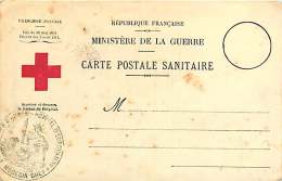 041018 GUERRE 14 18 FM - CROIX ROUGE Ministère De La Guerre Cachet Hôpital évacuation Médecin Chef CP Sanitaire - Storia Postale