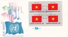 F.D.C. NATIONS-UNIES     FIRST DAY  OF ISSUE   OFFICIAL GENEVA CACHET  " DRAPEAU "    26 SEPT 1980 - Covers & Documents