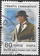 TURKEY 2009 Mustafa Kemal Attaturk Commemoration -  80ykr - Wearing Bowler Hat Facing Left FU - Used Stamps