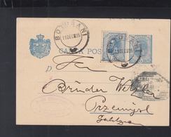 Romania Stationery Uprated 1895 To Poland - Storia Postale