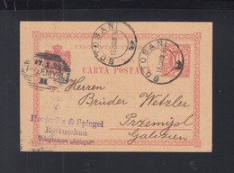 Romania Stationery Botosani Uprated 1896 To Poland - Storia Postale