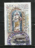 La Vierge Du Remei,sculpture Romane,église De Santa Coloma.Année Européenne Du Patrimoine. Timbre Oblitéré 1 ère Qualité - Used Stamps