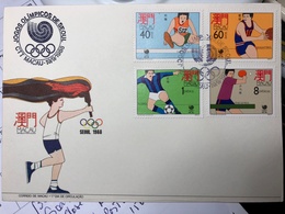 MACAU 1988 SEOUL OLYMPIC GAMES FDC - Lettres & Documents