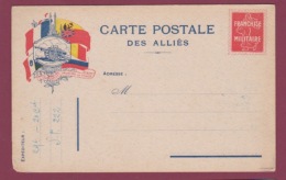 051018 GUERRE 14 18 FM - Carte Postale Des Alliés Le Droit Vaincra La Force Médaillon Canon  5 Drapeaux - Storia Postale