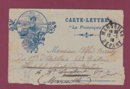 051018 GUERRE 14 18 FM - 1918 Carte Lettre La Provençale Chardon - Storia Postale