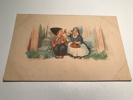 Elly Frank Unsigned Graphic Art Young Girl Feeding Boy Costume Cherry WSSB 9121 Post Card Postkarte POSTCARD - Frank, Elly