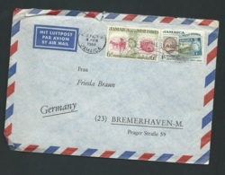 Jamaique - Lettre De Kingston Pour Bremerhaven ( Allemagne ) En 1960   Tab13702 - Jamaïque (...-1961)