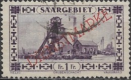 SAAR 1927 Official - Colliery Shaftead - 1f. - Violet FU - Service