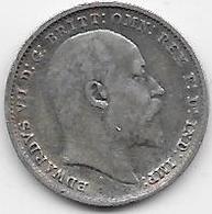 Grande Bretagne - 3 Pence 1902 - Argent - TTB - Otros & Sin Clasificación