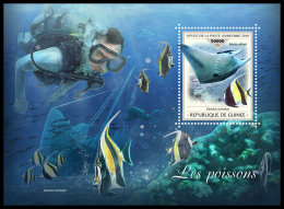GUINEA REP. 2018 MNH** Diving Tauchen Plongee Fishes S/S - IMPERFORATED - DH1839 - Duiken