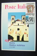 MOLFETTA 1997   FDC  MOSTRA FILATELICA    PUGLIA  BARI FIRST DAY  PREMIER JOUR  MAXIMUM - Molfetta