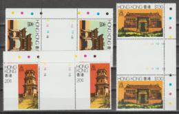 HONG KONG - 1980 Architecture Gutter Pairs. Scott 361-363. MNH ** - Ongebruikt