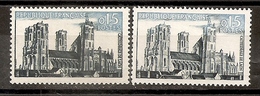 VARIETE N 1235 ** 1 TB IMPRESSION DEPOUILLE DU BLEU NOIR ET BLEU   - TRES VISIBLE AU SCANN - RRR !!! - Unused Stamps