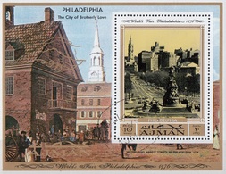 Ajman 1971 Bf. Philadelphia Fiera World Exhibition Sheet Perf. CTO - 1876 – Philadelphia (Die Vereinigten Staaten)