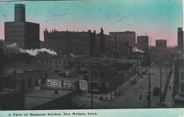 A View Of Business Section. Des Moines. Iowa.   Sent To Denmark 1912.   S-4443 - Des Moines