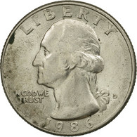 Monnaie, États-Unis, Washington Quarter, Quarter, 1986, U.S. Mint, Denver, TB - 1932-1998: Washington