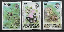 BRITISH INDIAN OCEAN TERRITORY - YVERT N° 54/56 ** MNH - COTE = 20 EUR. - ANIMAUX - Territoire Britannique De L'Océan Indien