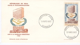 Enveloppe Premier Jour  Année De La Coopération Internationale  15  Mars 1965  BAMAKO- République Du  Sénégal - Autres & Non Classés