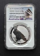 Australia, Wedge Tailed Eagle 1 Oz 2017 Silver 999 Pure In SLAB GEM BU NGC - 1 Oncia Argento Puro Bullion Perth Min - Sets Sin Usar &  Sets De Prueba