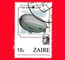 ZAIRE - Usato - 1984 - Palloni Aerostatici - Mongolfiere - 1936 Zeppelin LZ 129 - 15 - Gebruikt