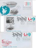 USA Air Mail Stationery FDC UC 44(2X) + UC48 - 1961-80