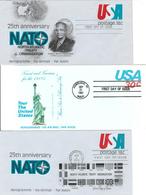 USA Air Mail Stationery FDC UC 49(2X) + UC53 - 1961-80