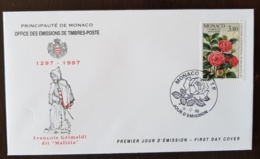 MONACO Roses, Rose, Rosa,Yvert N° 2078 FDC Premier Jour. - Roses