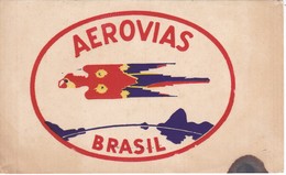 ANTIGUA ETIQUETA DE LA COMPAÑIA AEROVIAS DE BRASIL  (AVION-PLANE) - Baggage Labels & Tags