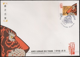 Macau Macao Chine FDC 1998 - Ano Lunar Do Tigre - Chinese New Year - Year Of The Tiger - MNH/Neuf - FDC