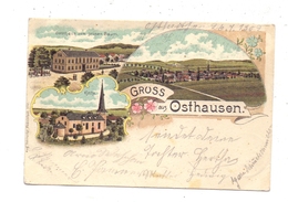 0-5211 OSTHAUSEN - WÜLFERSHAUSEN, Lithographie, Gasthaus Zum Grünen Baum, Kirche, Gesamtansicht - Arnstadt
