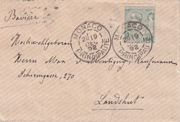 MONACO 1892 LETTRE POUR LANDSHUT - Briefe U. Dokumente