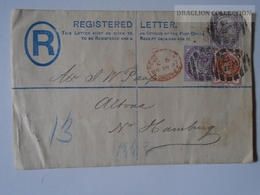 J223.3 UK Registered Letter  1887 LONDON E.C. To Altona Hamburg  Germany - Covers & Documents