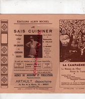 29- BREST-RARE COUVRE LIVRE ARTAULT-RAT MACE AGENCE JOURNAUX PAPETERIE LIBRAIRIE-JE SAIS CUISINER -CUISINE-ALBIN MICHEL- - C