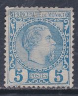 Monaco N° 3 (.)  : Prince Charles III : 5 C. Bleu Neuf Sans Gomme Dents Courtes Sinon  TB - Nuevos