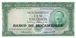 BILLET  MOZAMBIQUE  100 ESCUDOS - Mozambico