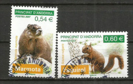 La Marmotte & L'écureil Roux.  Deux Timbres Oblitérés  1 ère Qualité - Oblitérés