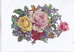 TRES BEL ENSEMBLE DE PLUS DE 50 DECOUPIS FLEURS DONT UN GRAND 23X17 / A VOIR - Blumen