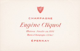 Buvard Champagne Eugène Cliquot à Epernay - C