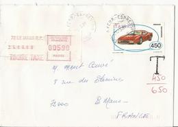 Lettre D'Italie Pour Le Mans (1988) Avec Taxation Par Vignette TIMBRE TAXE à 5,90 - 1960-.... Covers & Documents