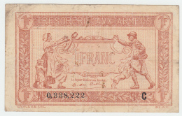 FRANCE 1 FRANC TRESORERIE AUX ARMEES 1917 AVF Pick M2 - 1917-1919 Legerschatkist