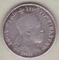 ETHIOPIE . GERSH EE 1895 A (1903) . MENELIK II . ARGENT - Ethiopia