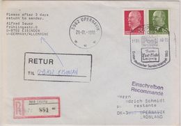 Greenland 1990 Return R-letter Upervakik Ca 29.01.1990 (41010) - Storia Postale