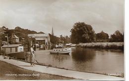 Old Real Photo Postcard, Thorpe, Norwich, Boats, River Landscape, People. - Norwich