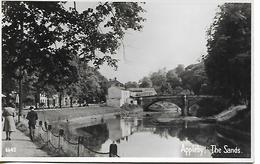 Real Photo Postcard, Appleby, The Sands, Bridge, River, Houses, People. - Appleby-in-Westmorland