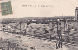 CPA (69) GRIGNY Le Dépôt De Baden Voies Ferrées Train - Grigny