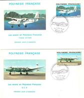 Frech Polynesia 1980 Airmail FDC - Pair - Cartas & Documentos