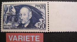 R1692/144 - 1938 - CLEMENT ADER - N°398a BdF NEUF** VARIETE ➤➤➤ PAPIER EPAIS - Cote : 215,00 € - Nuovi